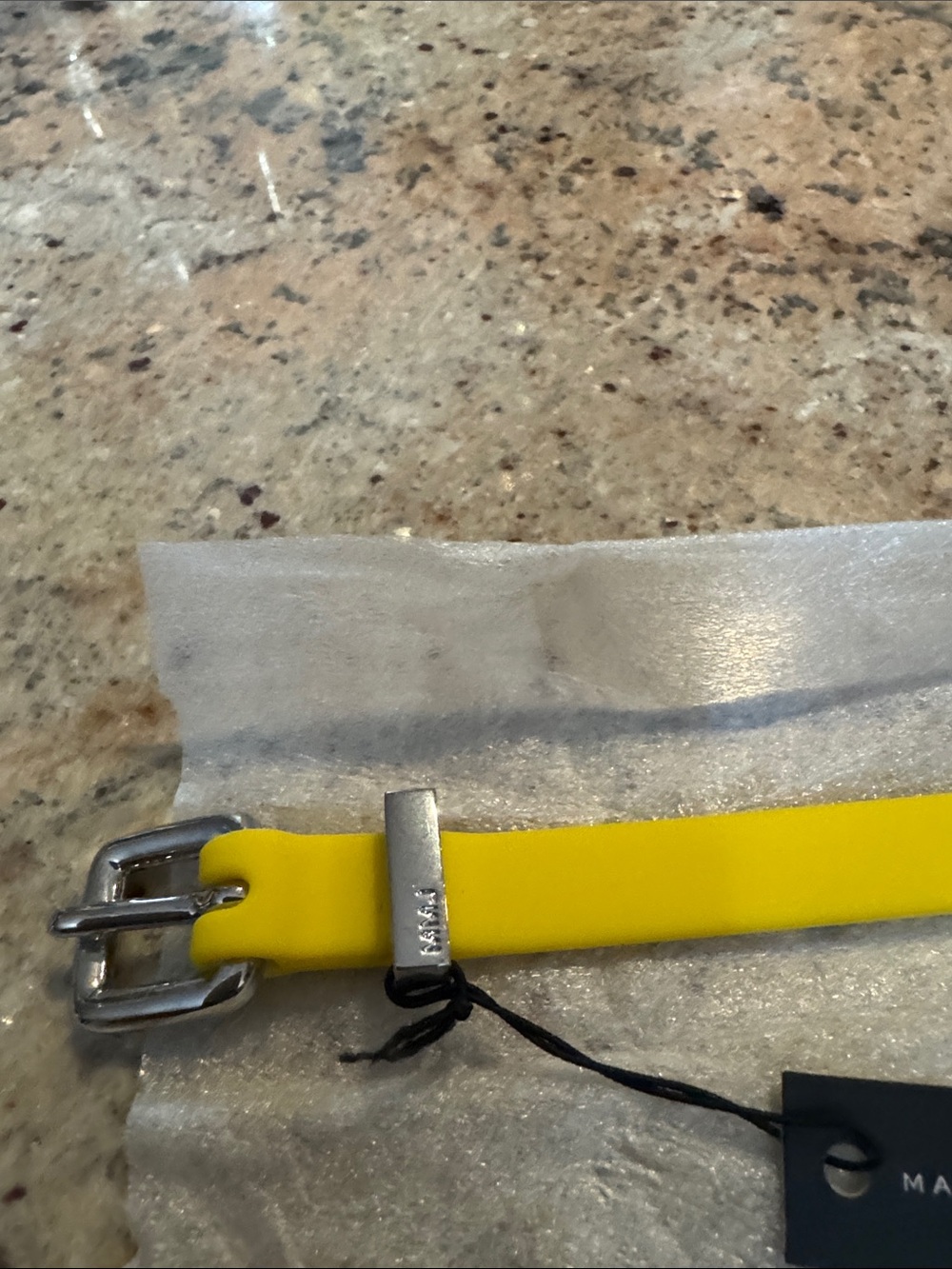 Brand new Marc by Marc Jacobs Yellow Leather Bracelet with Silver Buckle. - Picture 3 of 3